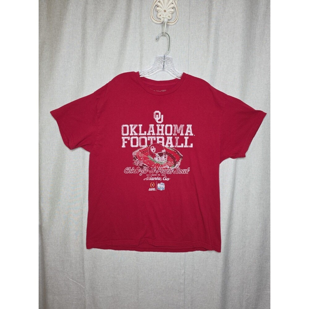 The Victory Shirt Mens Crimson Cotton XL Oklahoma Sooners Peach Bowl Gameday
